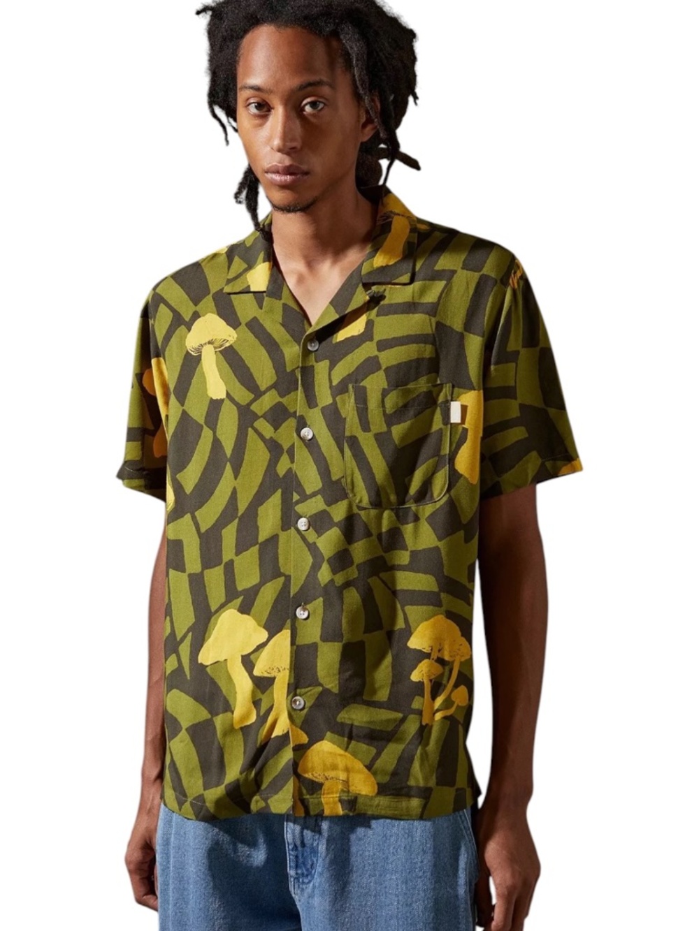Urban Outfitters UO Warped‎ Mushroom Camp Shirt Shroom Small